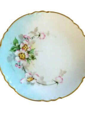 Spring Limoges France Porcelain Plate Grandmillennial Antique Signed AK D